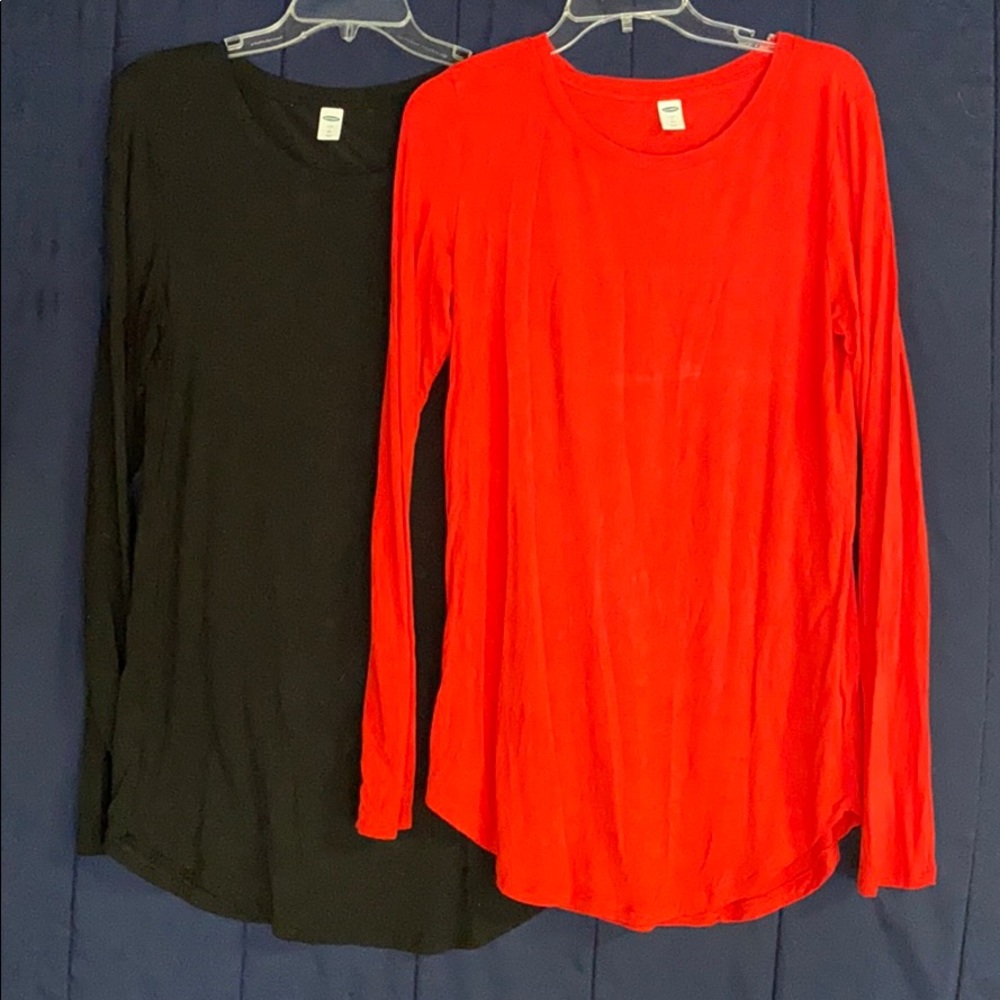 Two Old Navy Luxe size L Tall long sleeve tops